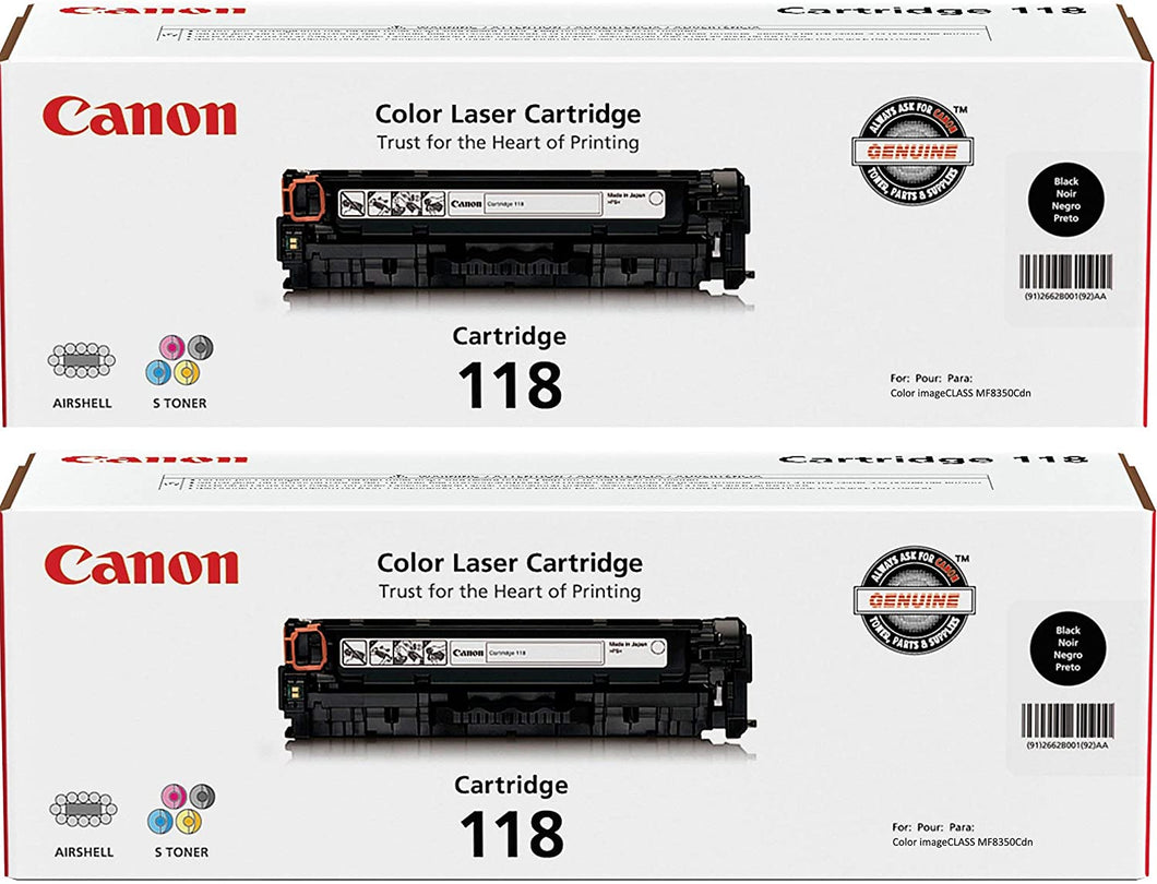 Canon No. 118 Original Laser Toner Cartridge - Black - 2 / Pack