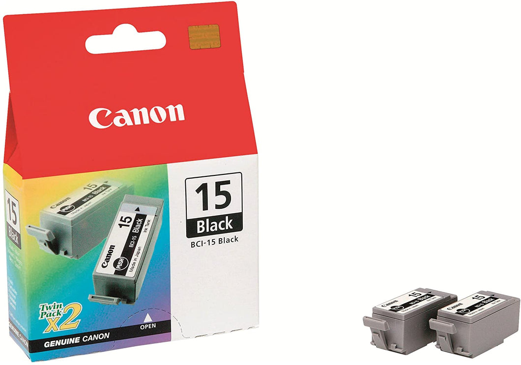 Canon BCI-15 Original Ink Cartridge - Inkjet - Black - 2 / Pack