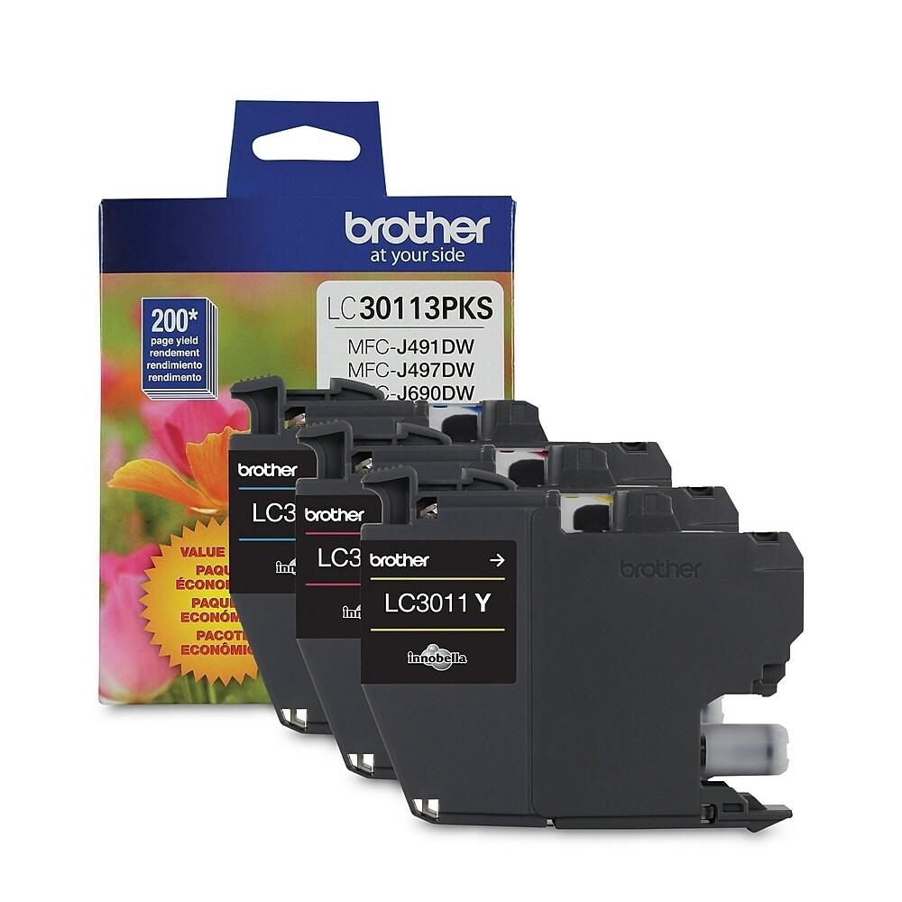 Brother LC30113PKS Original Color Ink Cartridge Combo C/M/Y