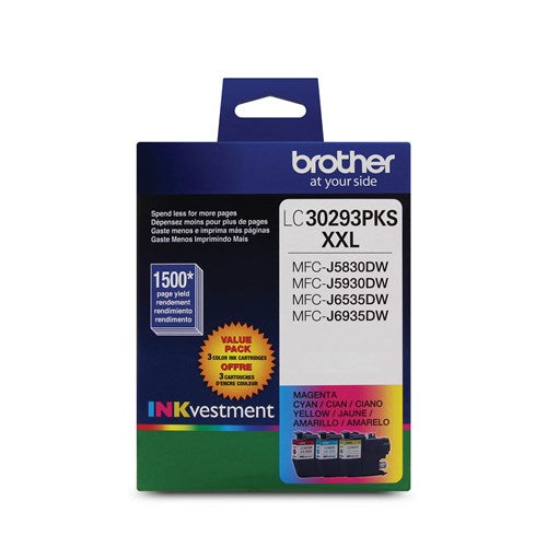 Brother LC3029 3Pack Original Color Ink Cartridge Combo Extra High Yield C/M/Y