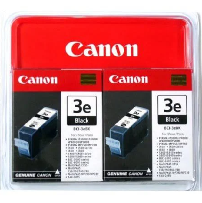 CANON BCI-3E BLACK INKJET CARTRIDGE TWIN-PACK