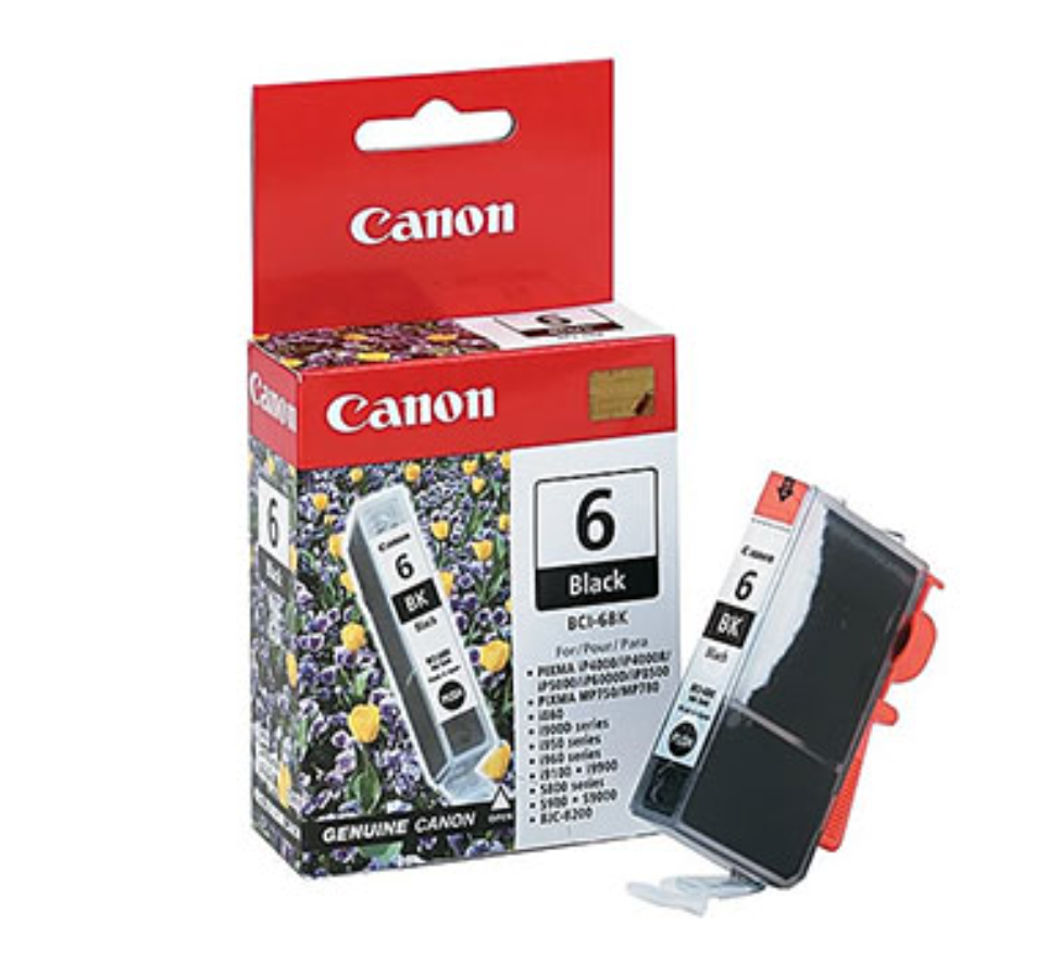 Canon BCI-6Bk Ink Cartridge - Inkjet - Standard Yield - Black
